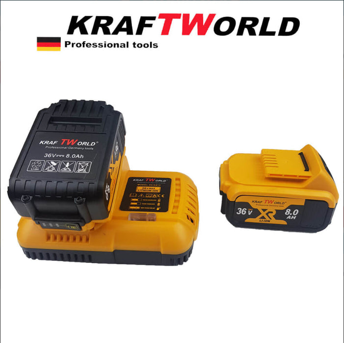 Немски Акумулаторен Безчетков Ъглошлайф KraftWorld 24V + 2 Батерии