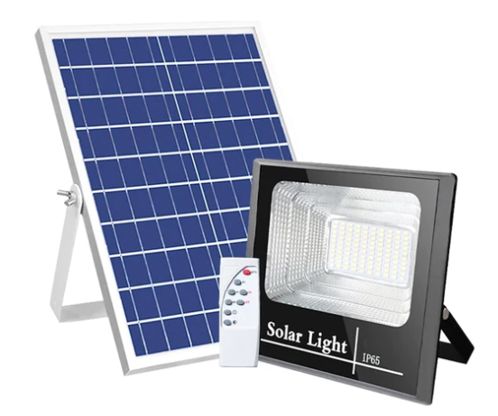 Мощен соларен прожектор , 150W, 224 LED, 15W 35x35 см панел и дистанционно управление с множество функции